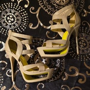 Tan Strappy High Heels